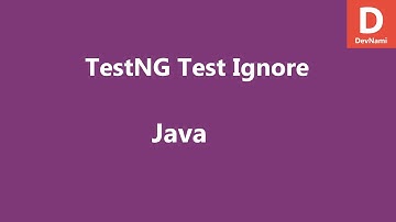 Java TestNG Ignore Test