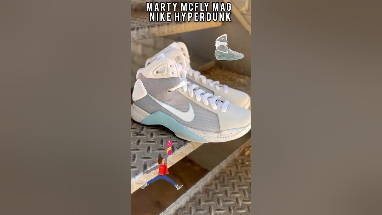 lunes Caña Ensangrentado Nike Marty Mcfly Mag HYPERDUNK 2008 Sample Sneaker Back to the Future -  YouTube
