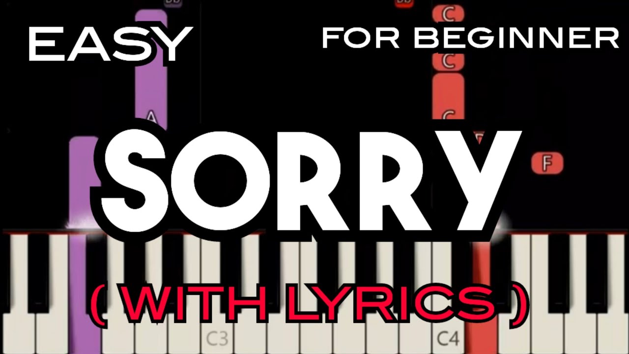 SORRY ( LYRICS ) - CUESHE | SLOW & EASY PIANO - YouTube