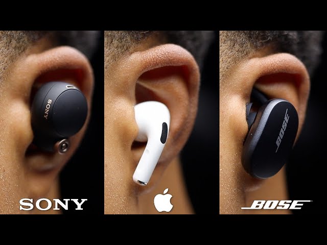 Sony WF-1000XM4 VS Airpods Bose Quietcomfort - YouTube