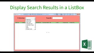 VBA  User Form: Search as you Type using TextBox and ListBox | Search by criteria