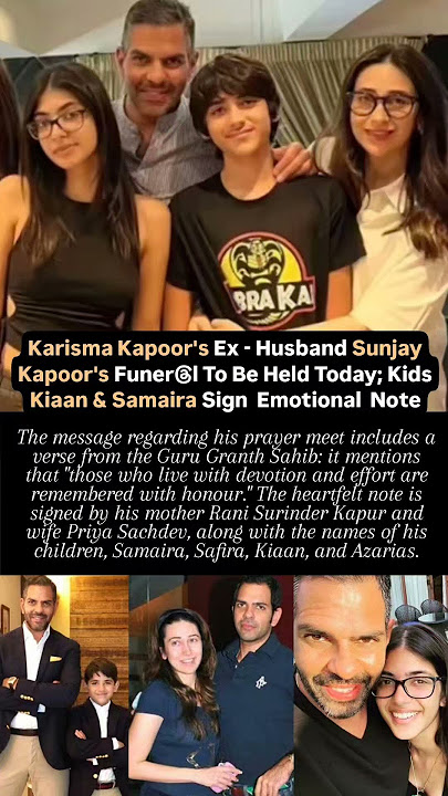 Karishma & Sunjay Kapoor kids Kiaan & Samaira sign emotional note #news#karishmakapoor#sanjaykapoor