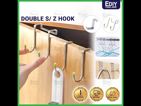 Stainless Steel Hook Hanger Holder Cabinet Drawer Door Kitchen Bathroom Bedroom Hooks Cangkuk