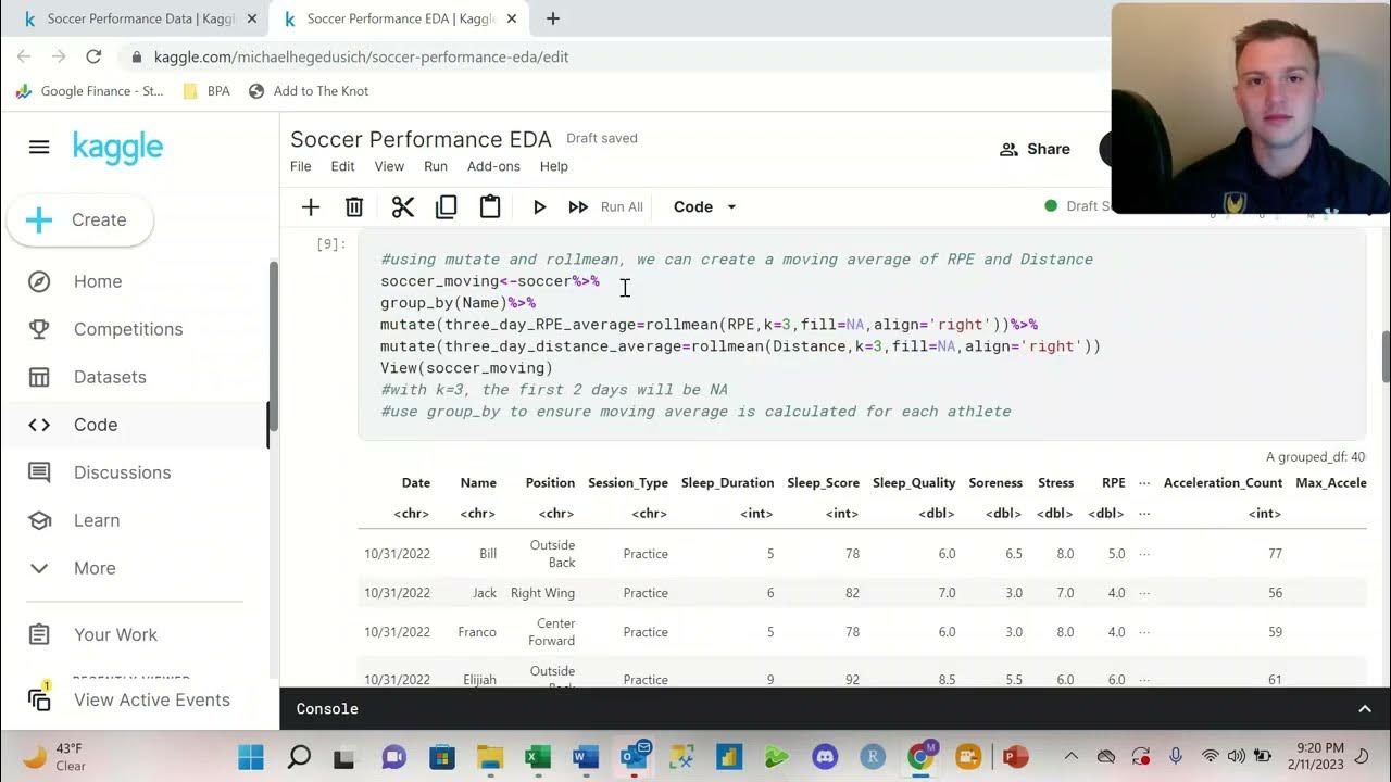 Kaggle Sports Science Analysis YouTube