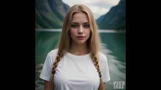 Beauitiful norway blond girlfrend white shirt fiord dreds #shorts AI Boohing