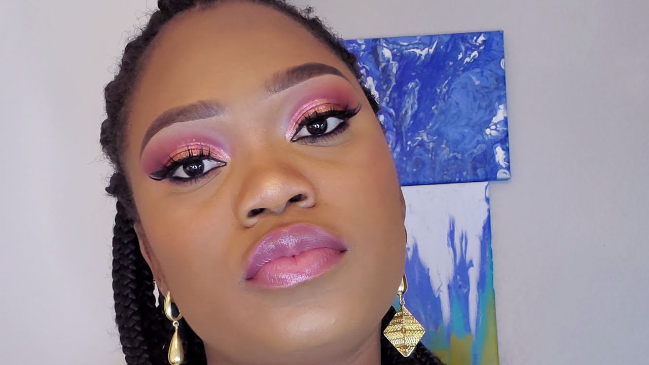 Pink Eyeshadow & lips Make-up Tutorial (NYX GLITTER, URBAN DECAY MOODUST, ESTATE LIP ICING)