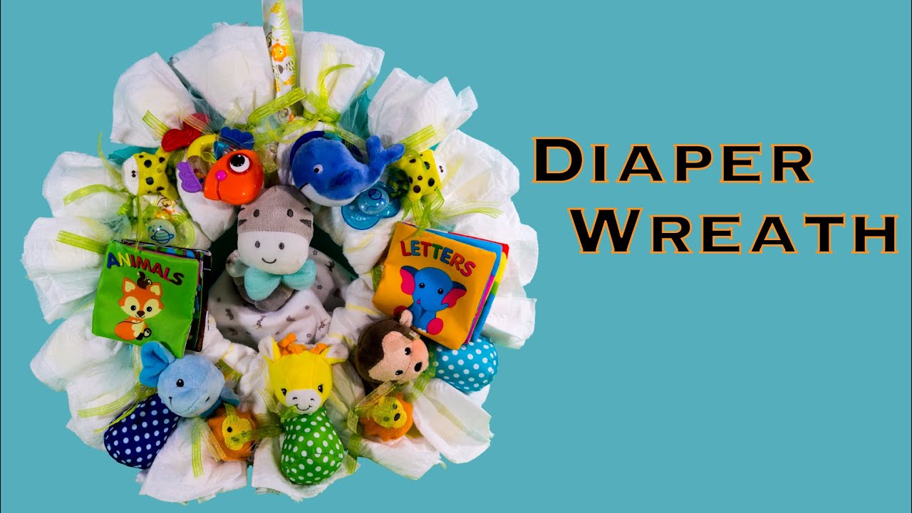 DIY Diaper Wreath (DIY baby shower decoration)