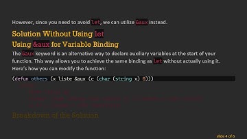 Counting Words That Don’t Start with a Given Letter in Lisp Without Using let