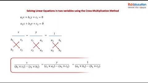 Cross Multiplication Method - System of Linear equations