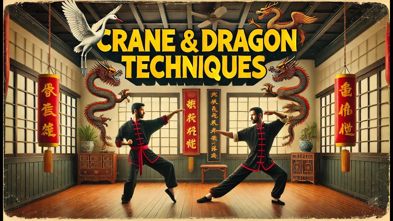 Shaolin Five Animals Crane & Dragon Techniques | Kung Fu Clips
