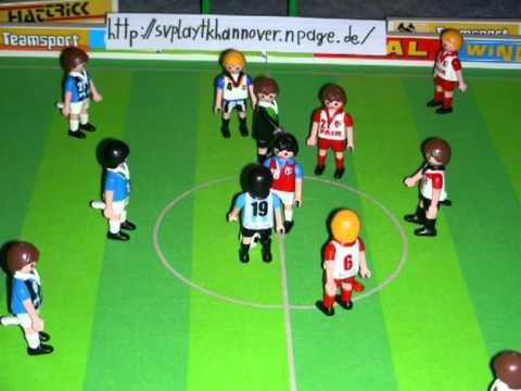 Playmobil Tisch-Kicker Simulation Deutschland - Frankreich 1. Halbzeit