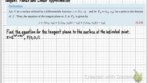 MTH261-Sec. 4.4 Tangent Planes and Linear Approximations (Part 2)