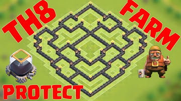 COC - TH8 BEST Farming Base Protect Dark Elixir (DE) | Town Hall 8 w/ Air Defense | New Update!