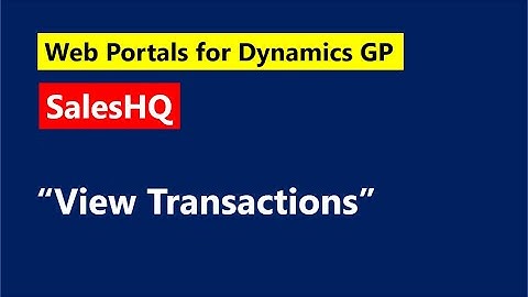GP Elementz   SalesHQ   View Transactions