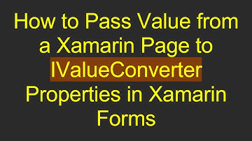 How to Pass Value from a Xamarin Page to IValueConverter Properties in Xamarin Forms