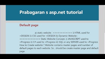 How to create WEBSITE with MASTER Page in ASP.NET