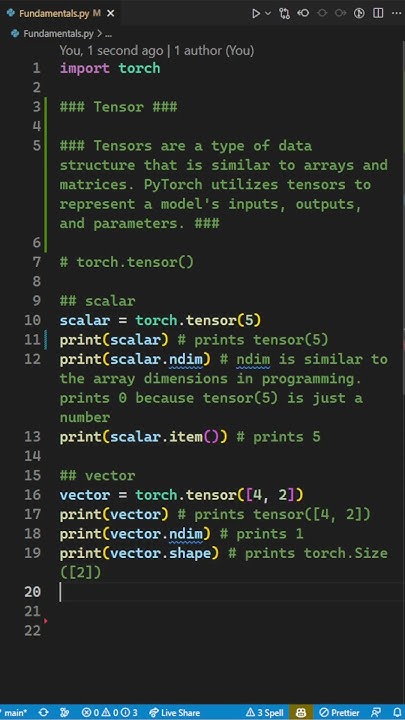 Learn Tensor Basics in Pytorch! #shorts #coding #ai #python # ... image.