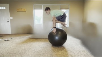Taking Exercise Ball Bouncing to the Max! (Doing cool tricks on a the ball)