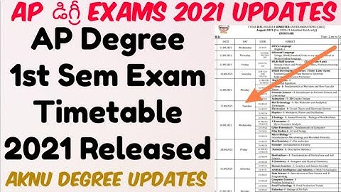 AP Degree 1st Sem Exam Timetable Released//AKNU Degree Exam Updates//AP Degree Exams Latest Update