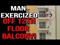 Viral video: Man does exercise by hanging from 12th floor balcony