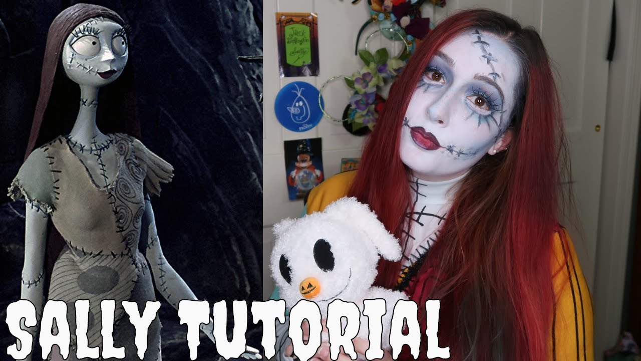 SALLY NIGHTMARE BEFORE CHRISTMAS EASY MAKEUP TUTORIAL Halloween