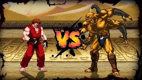 Ken Masters (Street Fighter) vs Goro (MK) MUGEN BATTLE