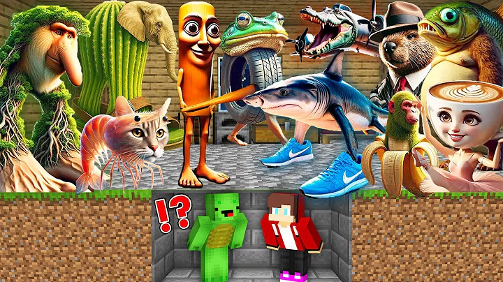 ALL BRAINROT ANIMALS vs Security House JJ and Mikey Minecraft Maizen Tung Sahur, TRALALERO TRALALA