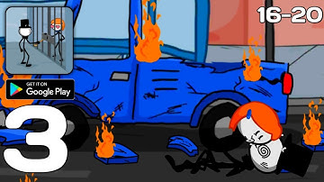 Rescue the Lover - Henry Stickman Story - Level 16-20 Solution - Gameplay Walkthrough