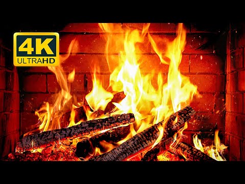 🔥 Cozy Fireplace 4K (12 HOURS). Fireplace with Crackling Fire Sounds. Crackling Fireplace 4K