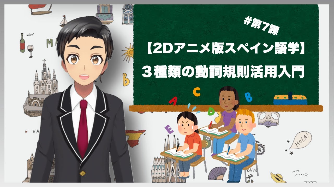 2dアニメ版スペイン語学 ３種類の動詞規則活用入門 第7課 Mundial Keigo