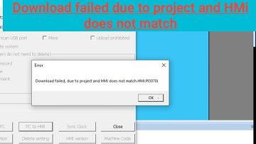 project download failed Due to project and hmi Does not math How to solve in wecon hmi # download