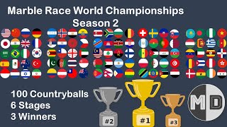 Marble Race of 100 Countryballs | Marble Race World Championship Season 2