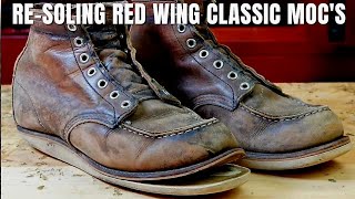 Resoling Red Wing Classic Moc's with Precision and Care