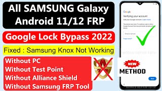 All Samsung FRP Bypass Without Alliance Shield (Android 11), Knox Not  Enable