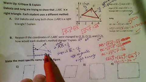 proving a right triangle on a coordinate plane