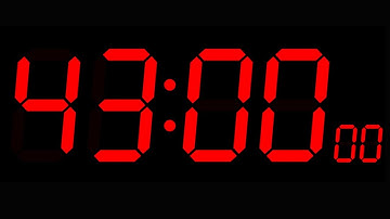 Red LED 43-Minute Countdown Timer / 43 Minutes Timer with Bold Red Numbers (No mid-video ads)