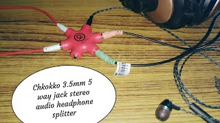 Chkokko 3.5mm 5way jack stereo audio headphone splitter /unboxing/atech_ajaypawa/ajaypatwa