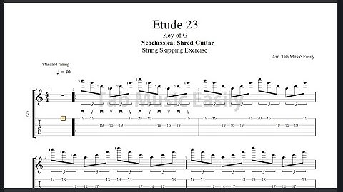 String Skipping Exercise: ETUDE 23 // Key of G major - Arpeggios/Neoclassical Shred Guitar