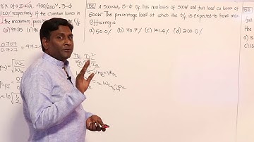 Efficiency of Transformers | Problem Set 3 | KN Rao