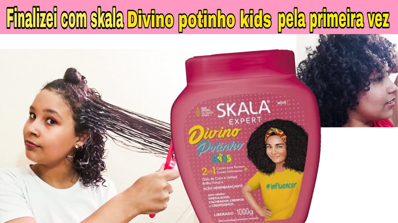 FINALIZAÇÃO COM FITAGEM CABELO CACHEADO CURTO COM CREME SKALA KIDS
