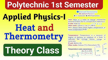 Heat and Thermometry | Applied Physics-I | 1st semester Polytechnic | NatiTute