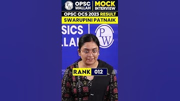 OCS Topper 2023: RANK12 | Swarupini Patnaik #Shorts #OCSTopper2023 #MockInterview
