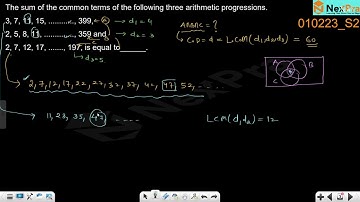 Find sum of common terms of APs: (3,7,…,399), (2,5,…,359), (2,7,…,197)
