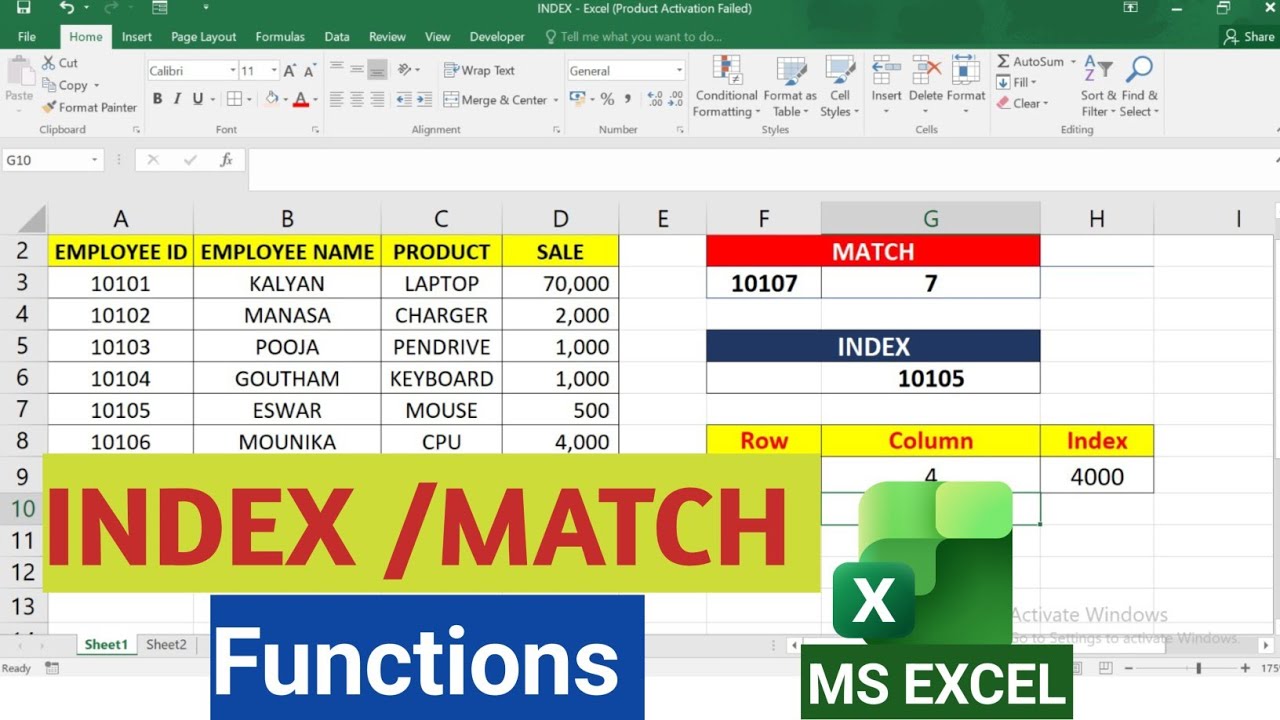 INDEX MATCH Function in Excel | Complete Tutorial in Telugu | Excel ...