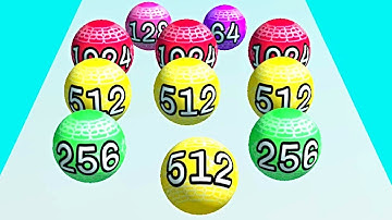 Run and Race Merge Ball run 2048 ! All Levels Gameplay (194-196) android, ios