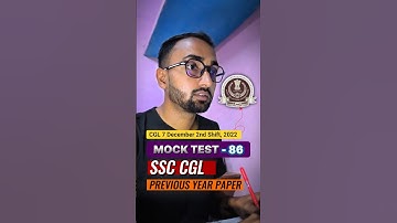 SSC CGL Tier -1🎯| CGL 7 December 2nd Shift, 2022✅| PYP 💯| #ssc #cgl2025 #shorts #mocktest #pyp