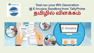 E Invoice Sandbox User Credentials Creation and Trial E Invoice from TallyPrime