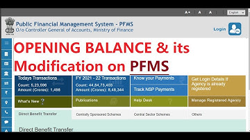 PFMS Opening Balance and its Modification|PFMS|Training Video