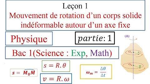 Mouvement de rotation d’un corps solide indéformable autour d’un axe fixe _ 1Bac ( partie 1 )