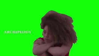 Green Screen Girl With Curl-Brown Hair Hd